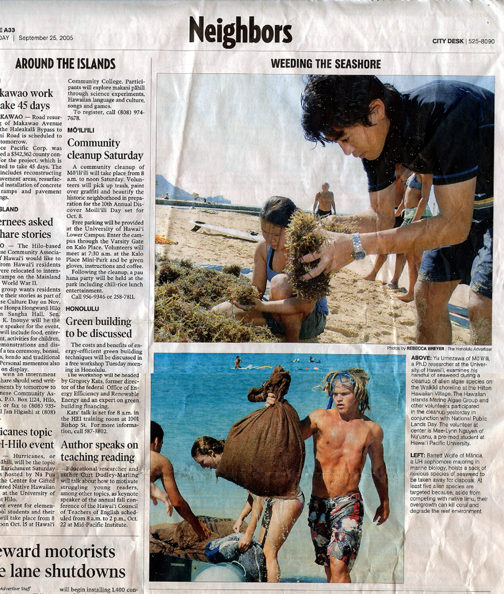 Article published in Honolulu Advertizer 